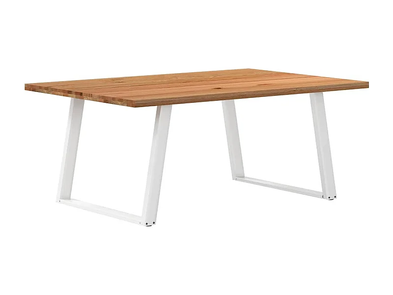 Table à manger marron clair bois de chêne massif rectangulaire