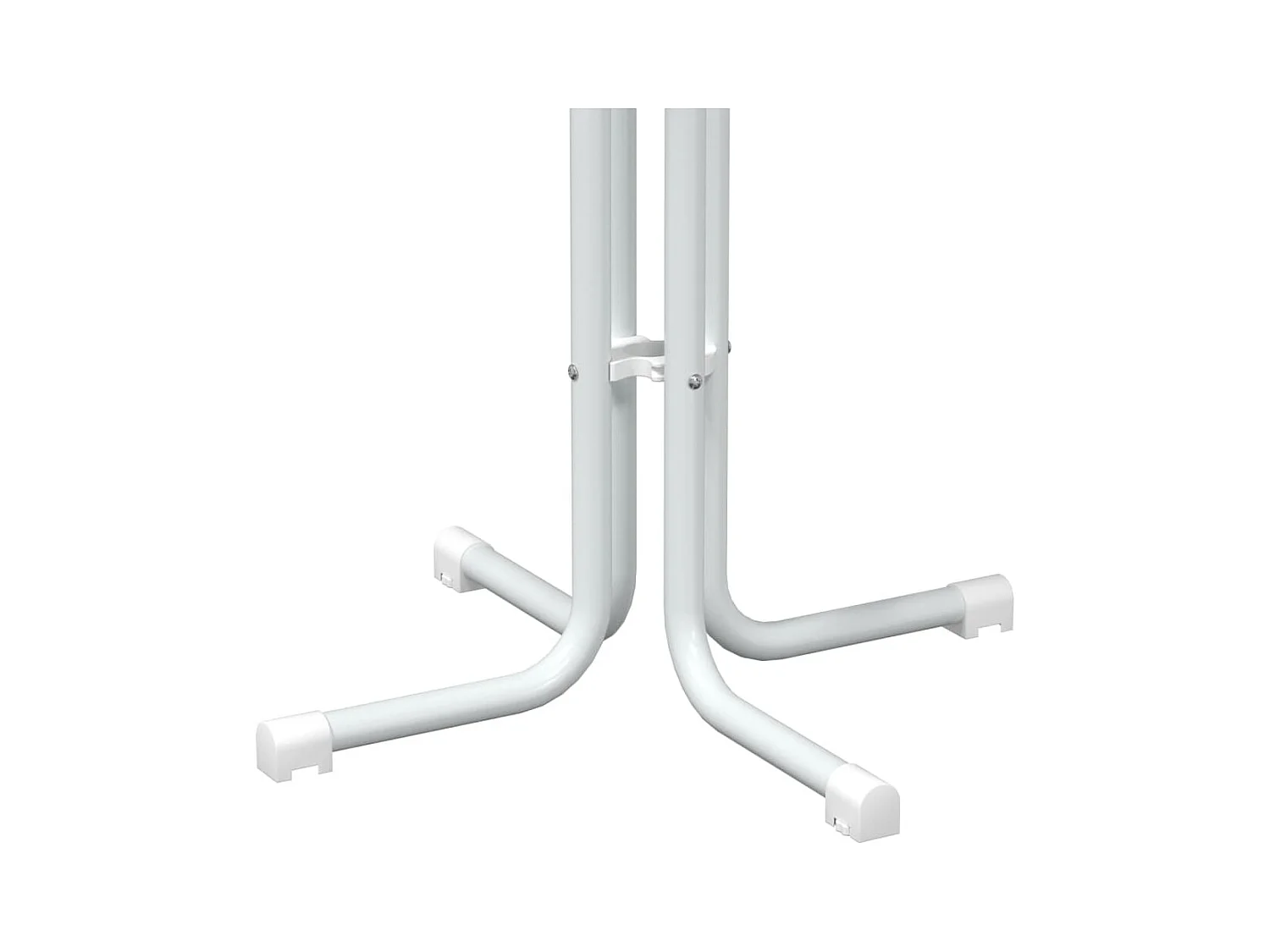 Table à manger blanc Ø80x110 cm bois d'ingénierie et acier