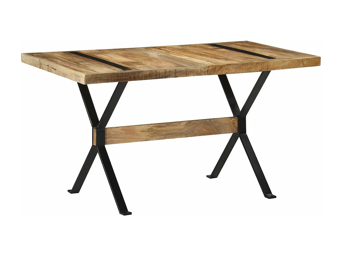 Mesa de comedor madera de mango rugosa 140x70x76 cm