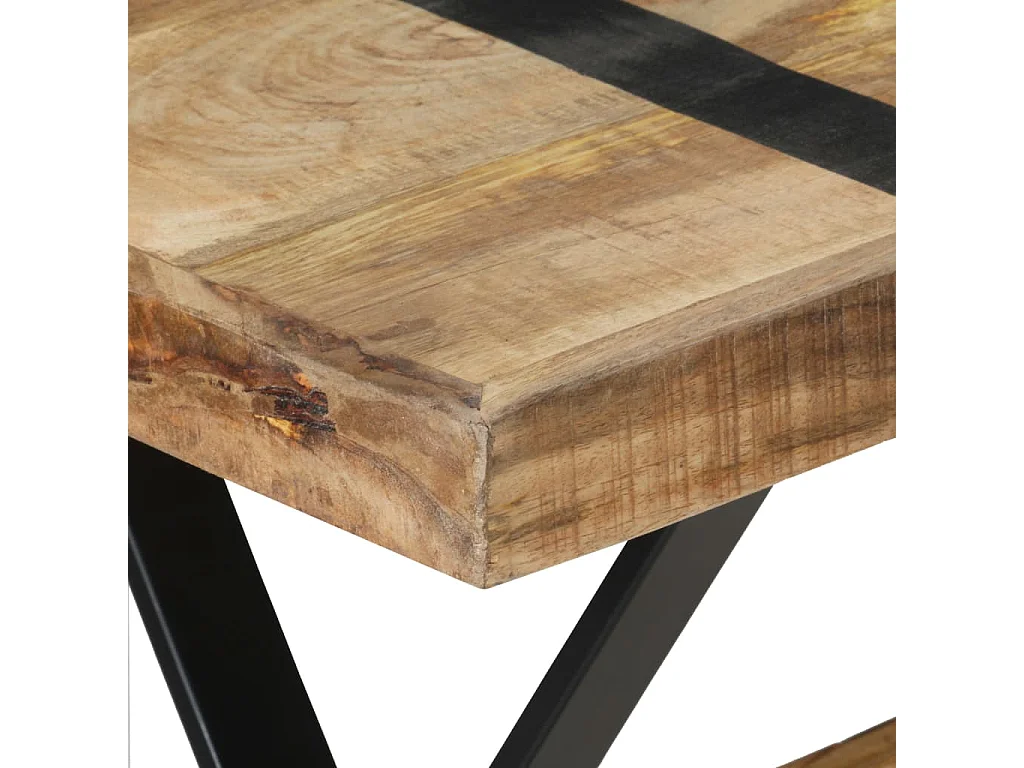 Mesa de comedor madera de mango rugosa 140x70x76 cm
