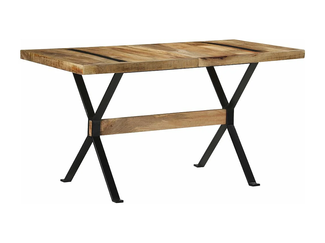 Mesa de comedor madera de mango rugosa 140x70x76 cm