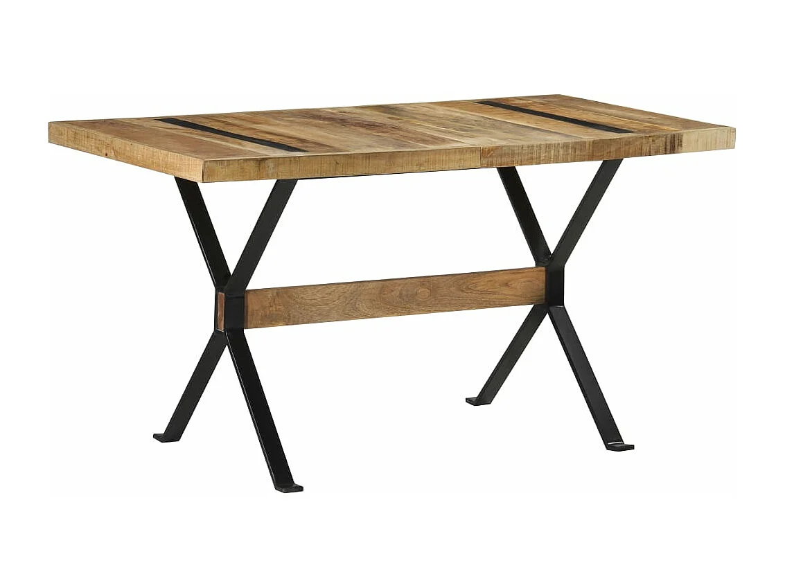 Mesa de comedor madera de mango rugosa 140x70x76 cm