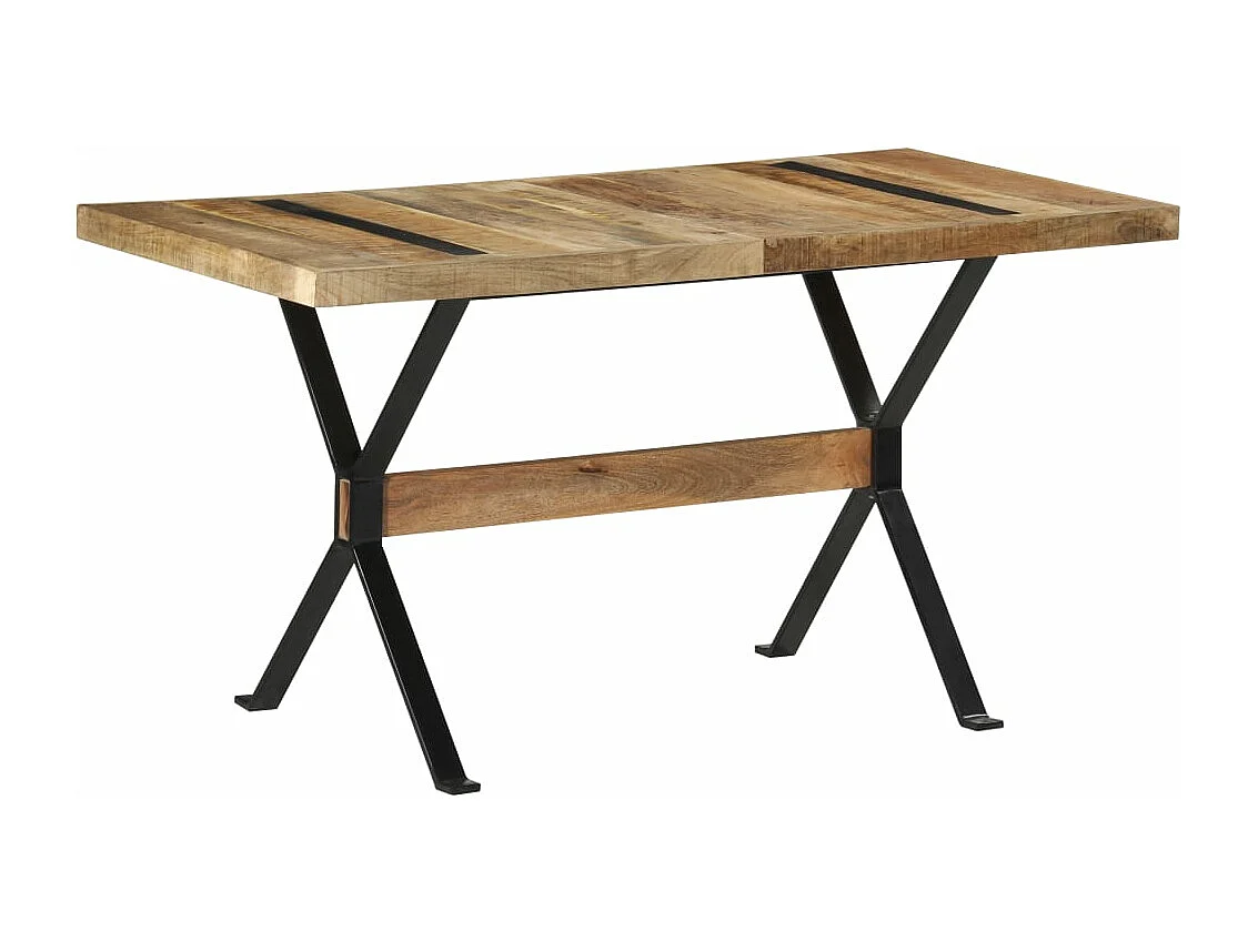 Mesa de comedor madera de mango rugosa 140x70x76 cm