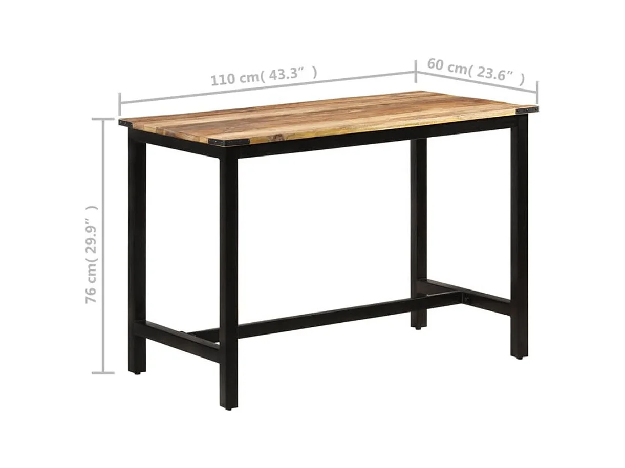 Table à manger 110x60x76 cm Bois de manguier massif