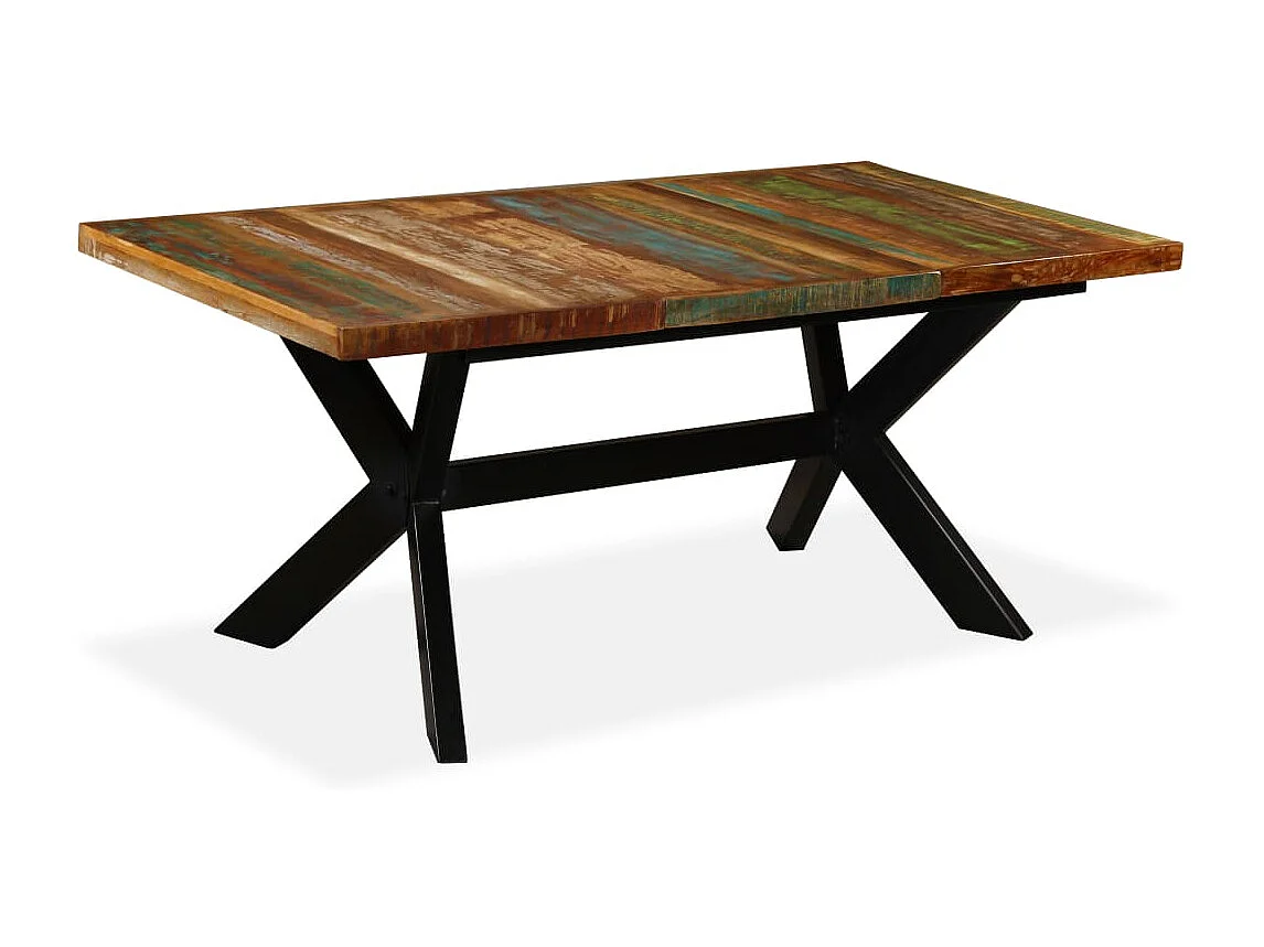 Table de salle à manger Bois massif recyclé Acier 180 cm