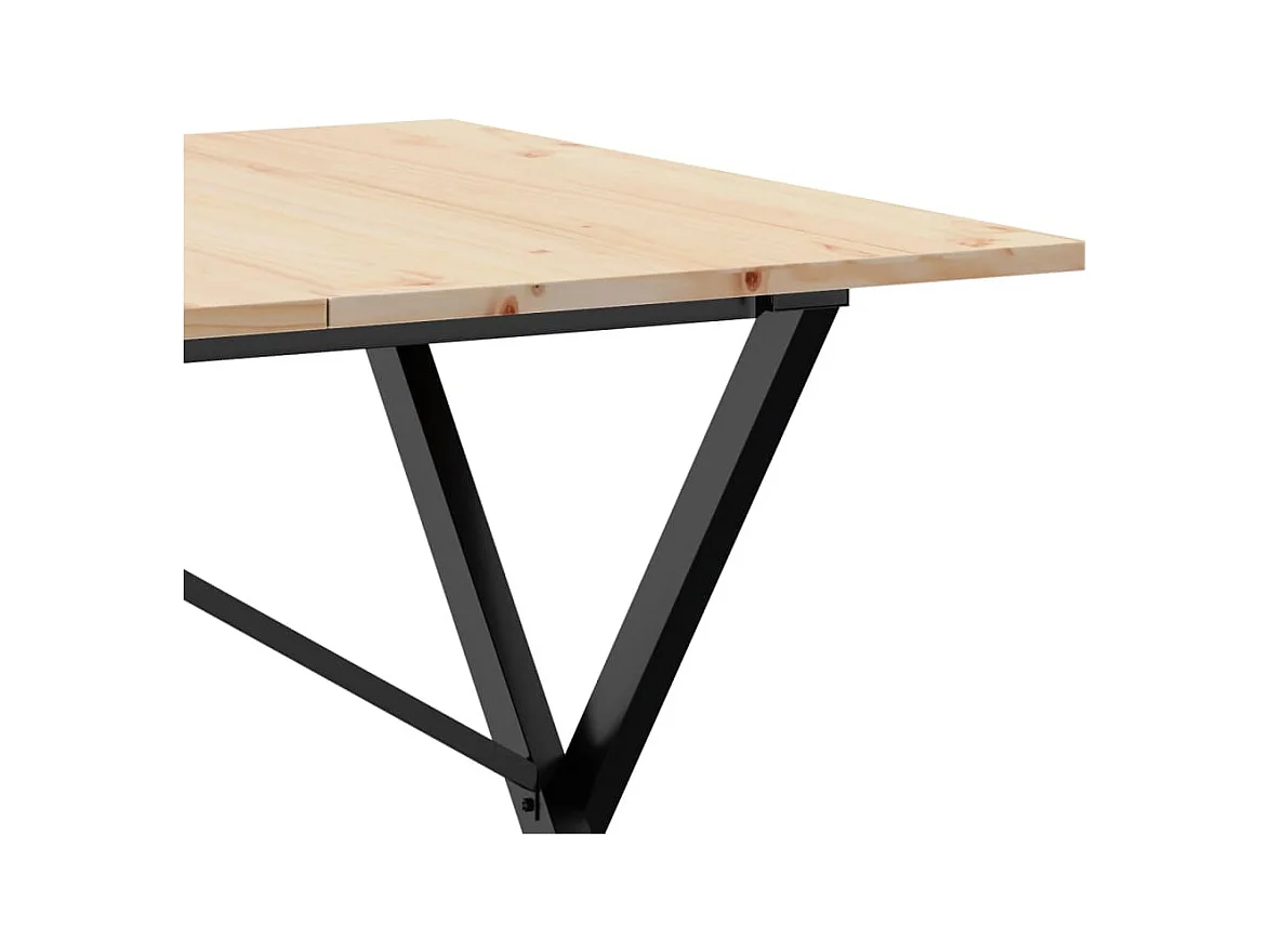 Table à manger cadre en X 160x80x75 cm bois de pin massif fonte