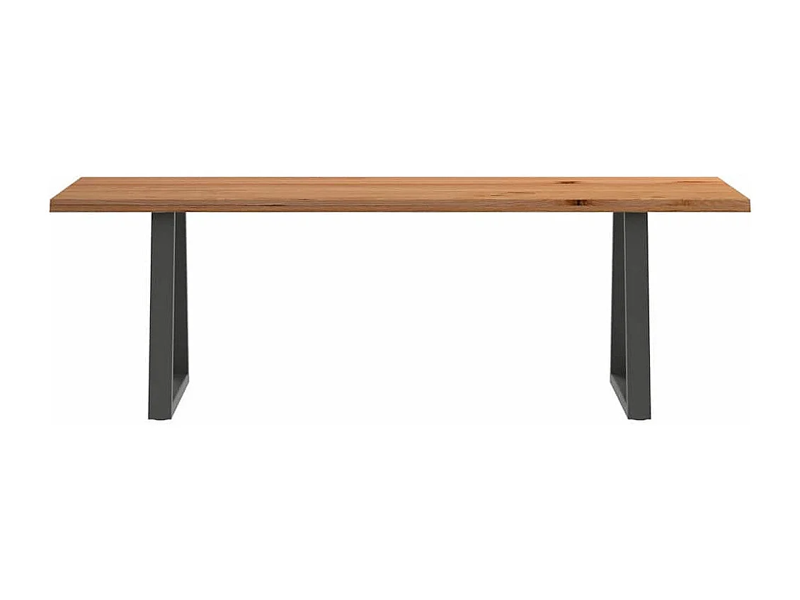 Table à manger avec bord naturel 220x80x74 cm bois massif chêne