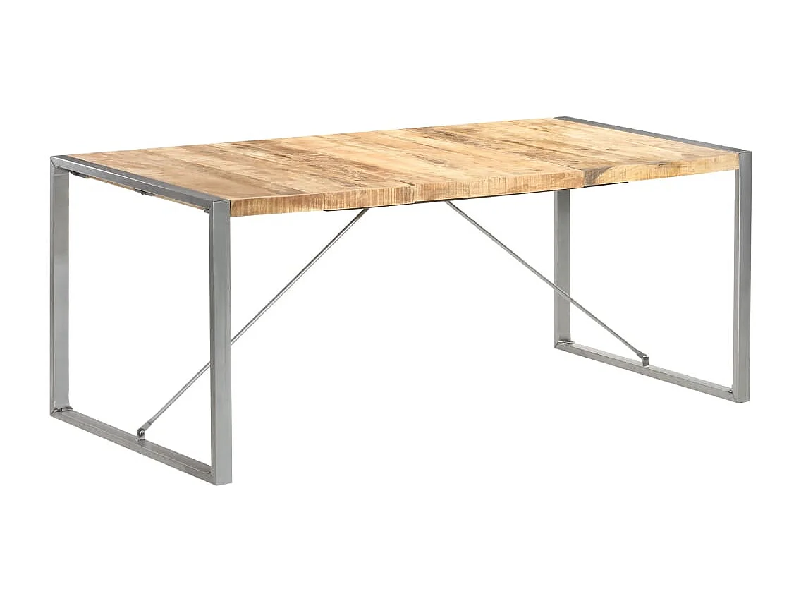 Table à manger 180x90x75 cm Bois de manguier massif brut