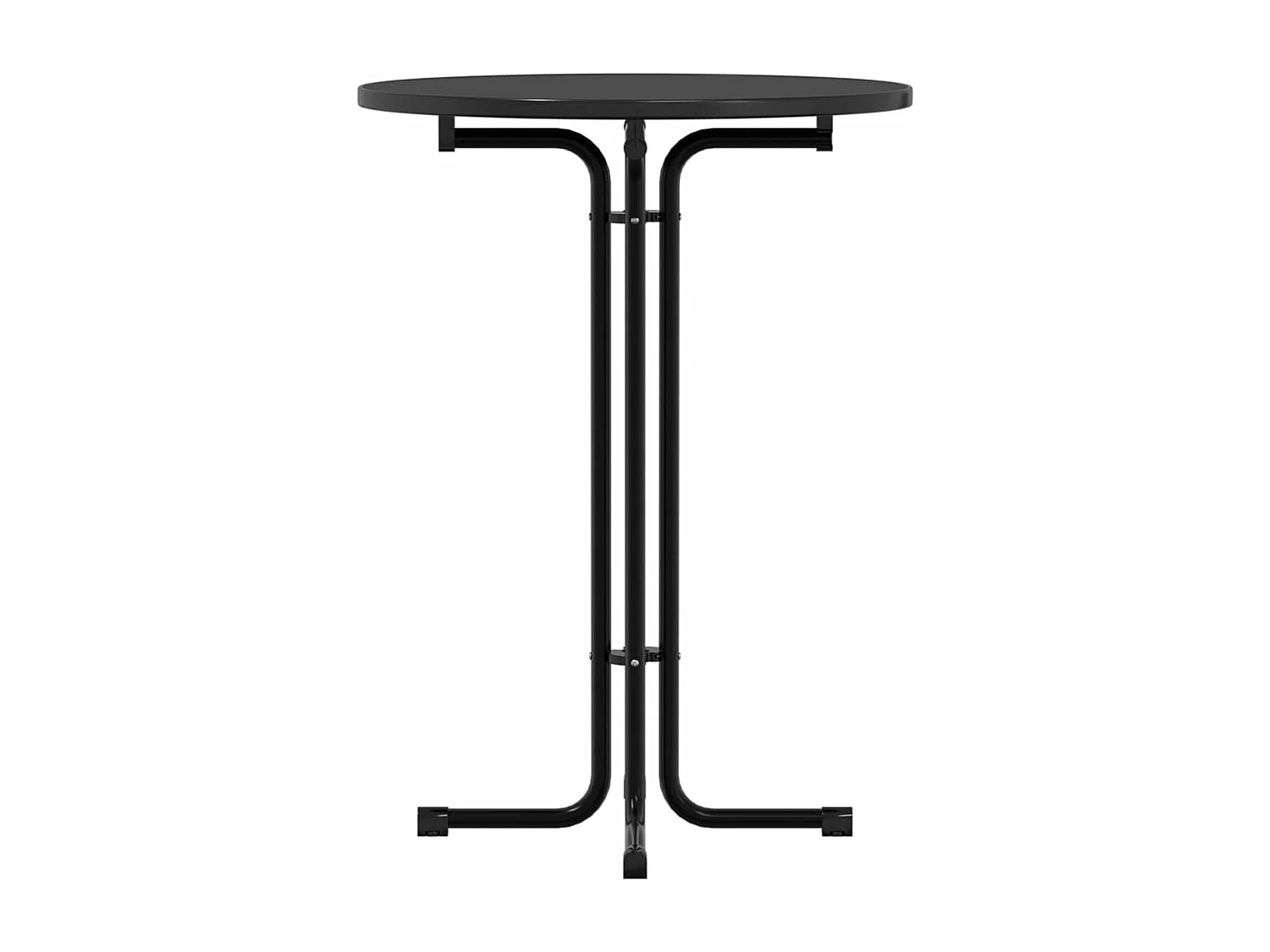 Eettafel Ø 80x110 cm bewerkt hout en staal zwart