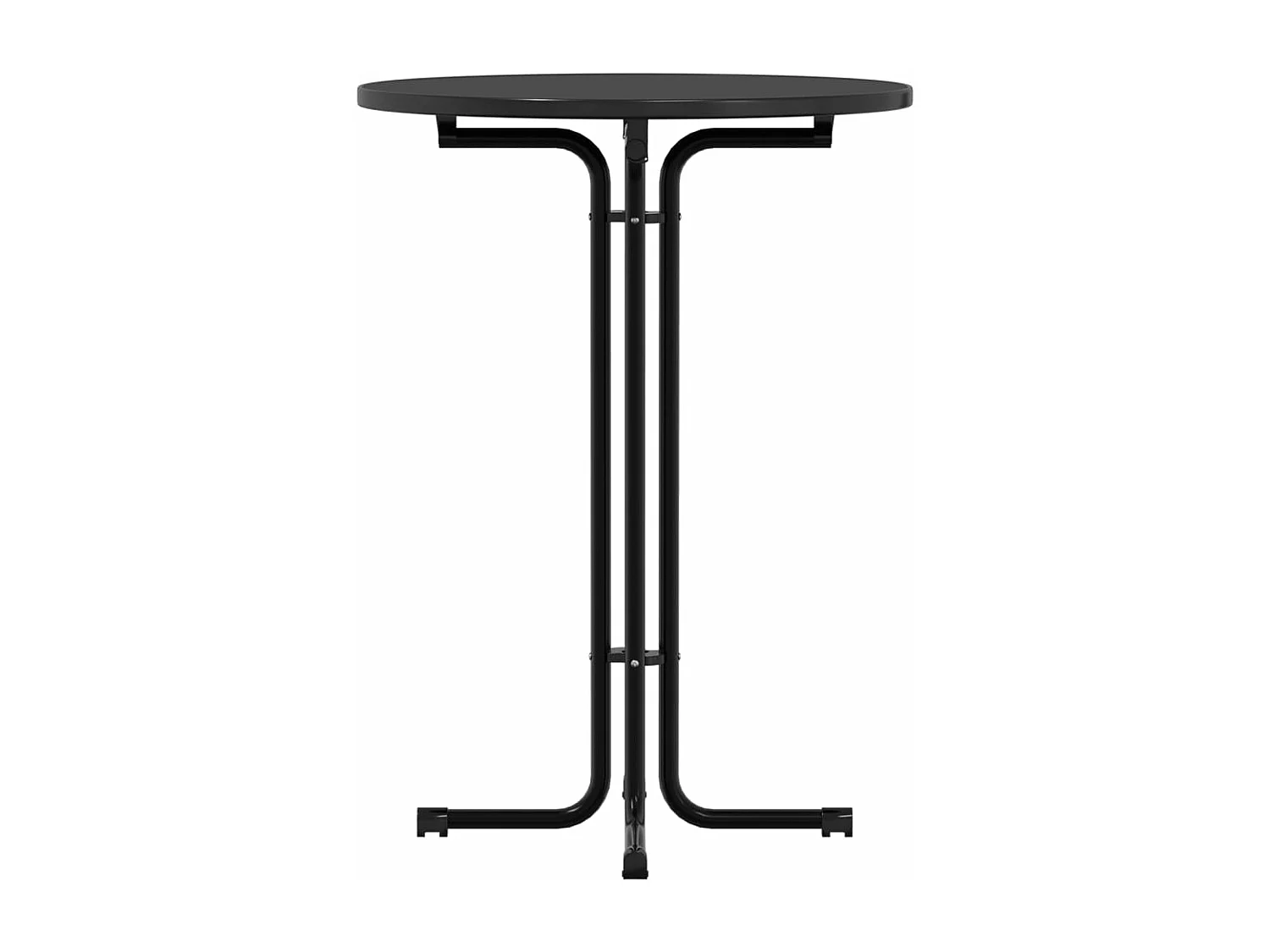 Eettafel Ø 80x110 cm bewerkt hout en staal zwart