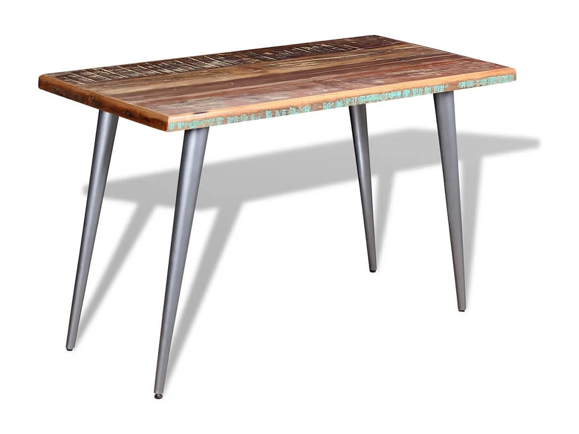 Mesa de jantar madeira reciclada maciça 120x60x76 cm