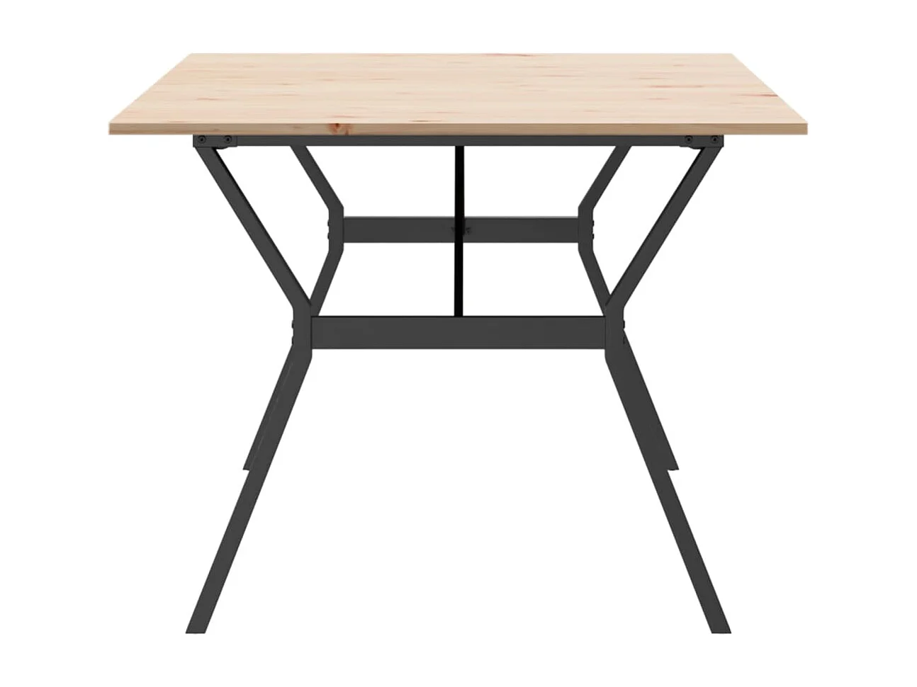 Mesa comedor marco Y madera maciza pino y hierro 200x100x75 cm