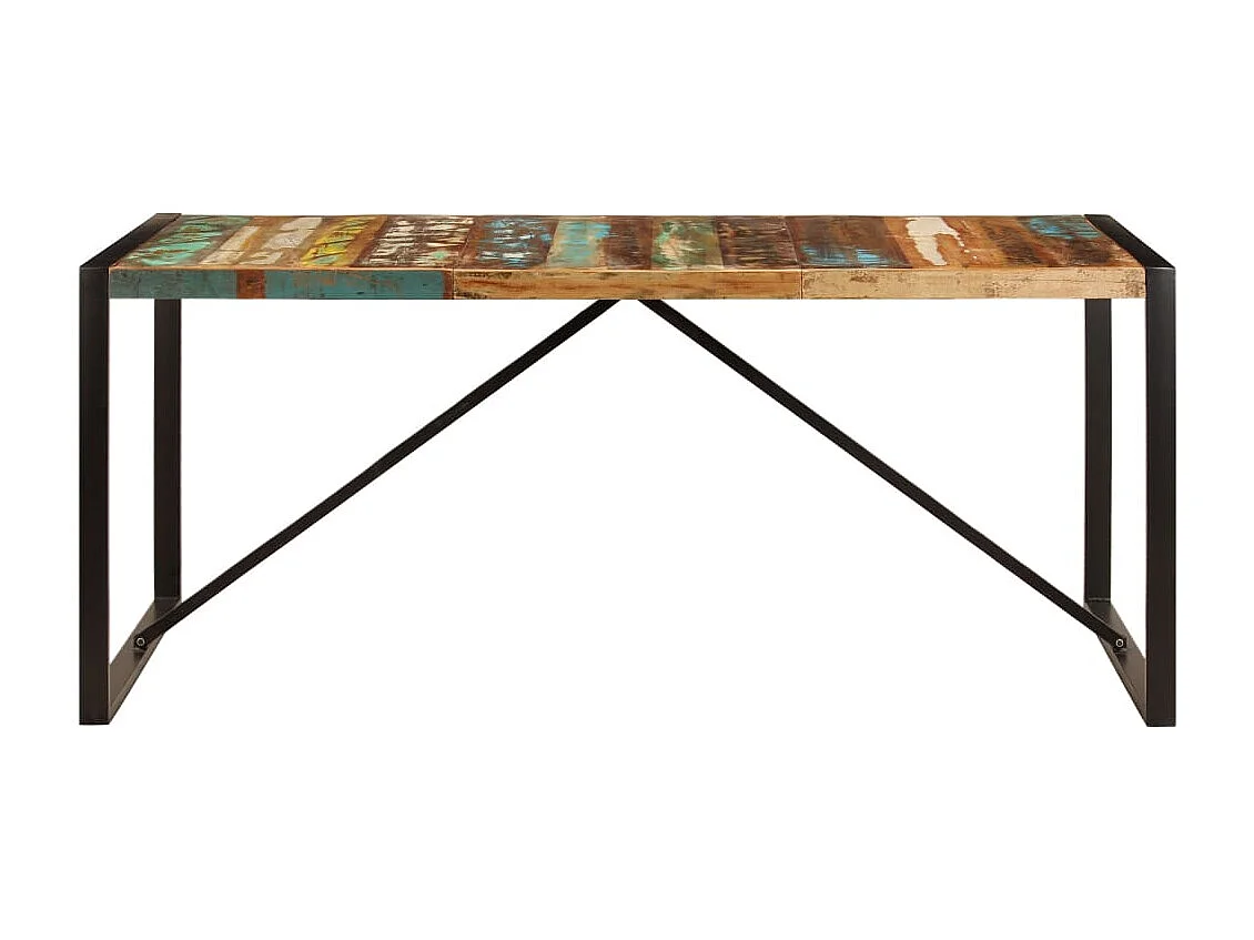 Mesa de jantar 180x90x75 cm madeira recuperada maciça