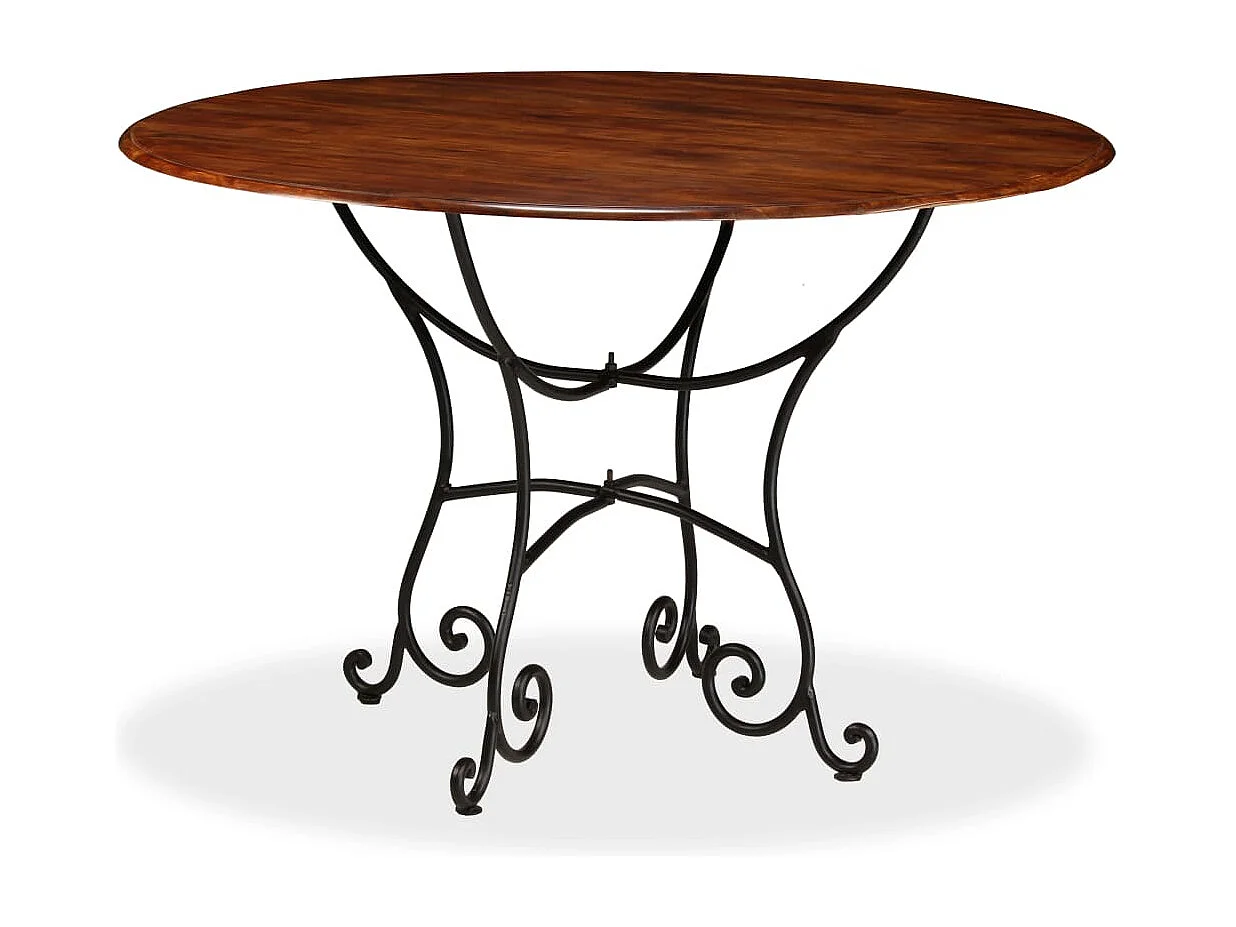 Mesa de comedor madera maciza de acacia acabado miel 120x76 cm