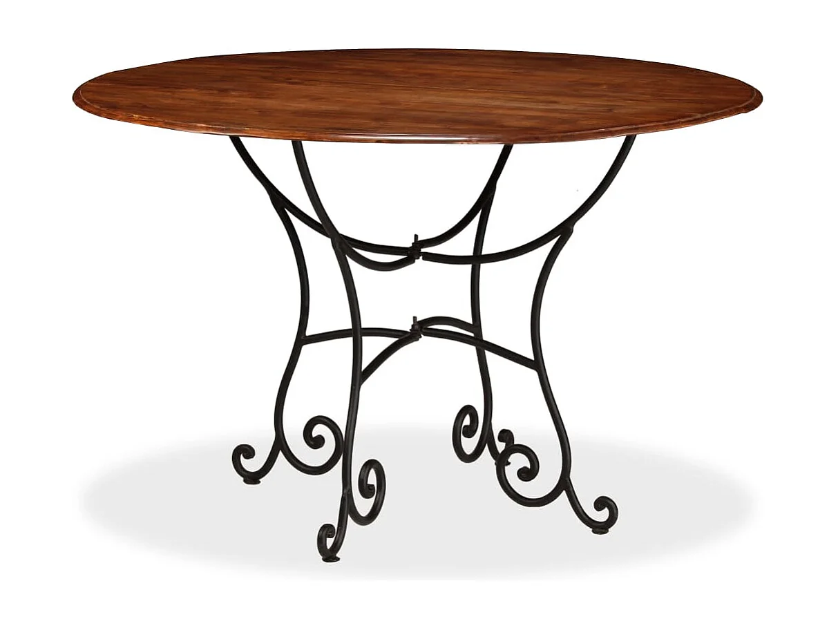 Mesa de comedor madera maciza de acacia acabado miel 120x76 cm