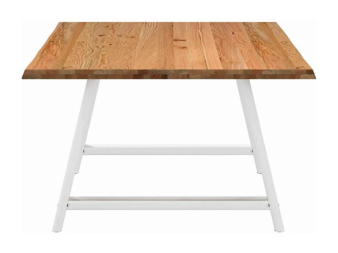 Eettafel met natuurlijke rand 180x120x74 cm massief eikenhout
