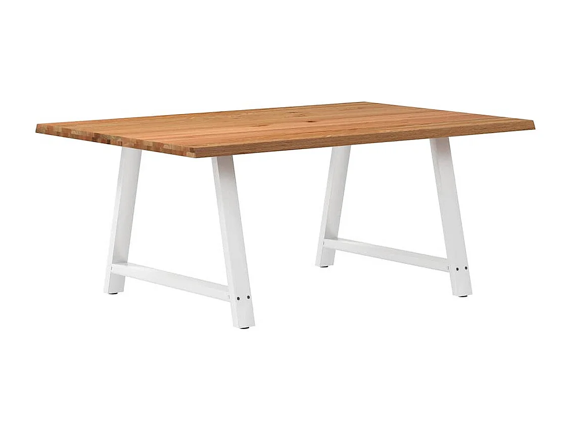 Table à manger avec bord naturel 180x100x74cm bois massif chêne