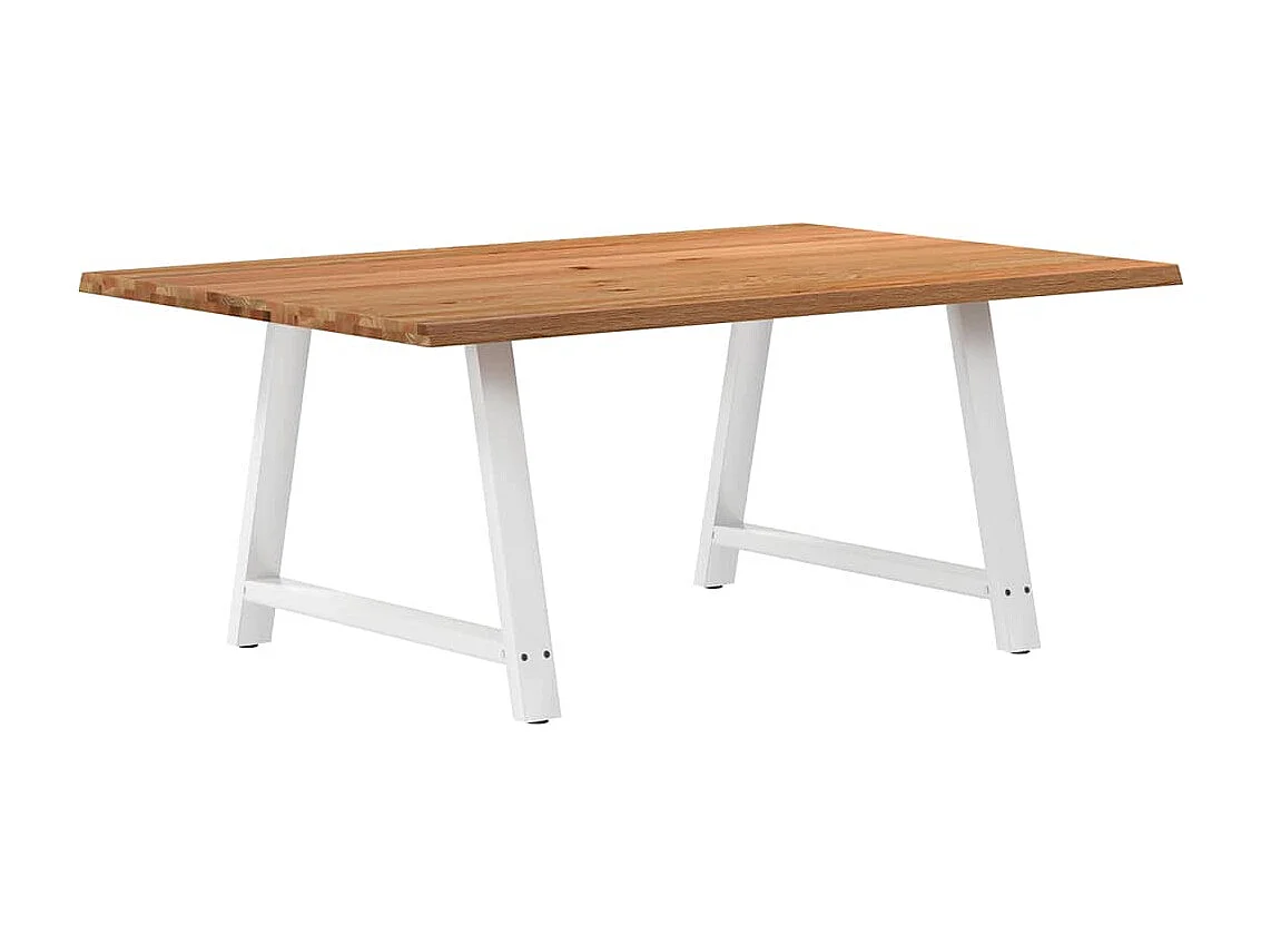 Table à manger avec bord naturel 180x100x74cm bois massif chêne