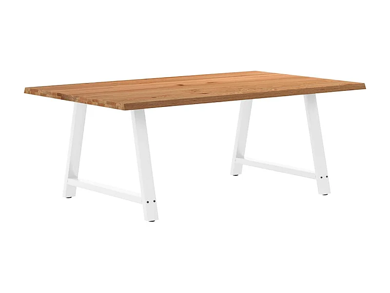 Table à manger marron clair bois de chêne massif rectangulaire