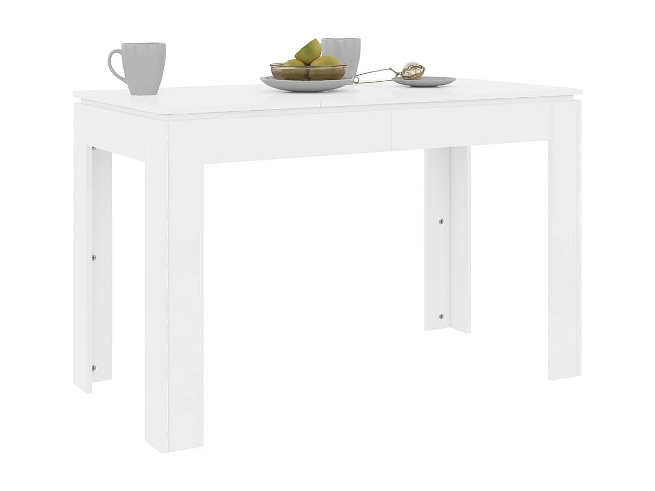 Table de salle à manger Blanc brillant 120x60x76 cm Aggloméré