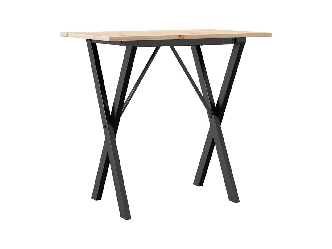 Table à manger cadre en X 80x50x75 cm bois de pin massif fonte