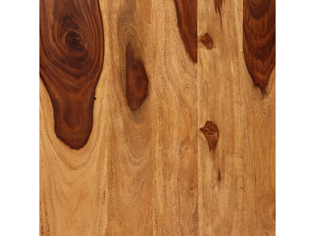 Table de salle à manger Bois massif de Sesham et acier 180 cm