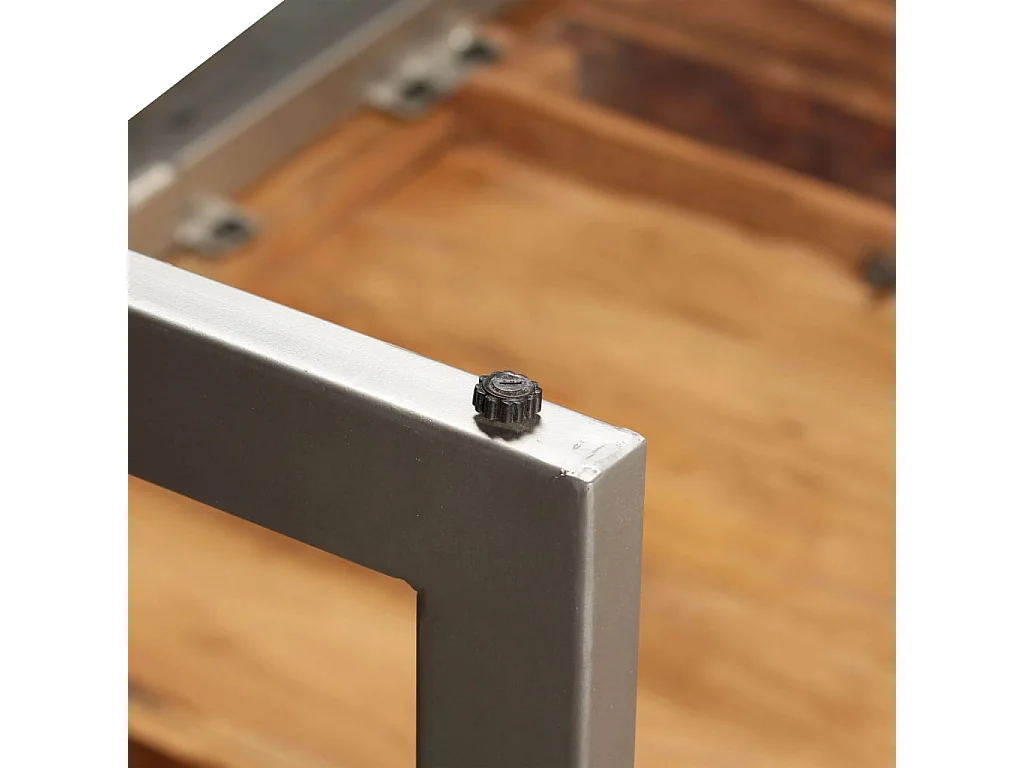 Mesa de comedor de madera maciza de sheesham y acero 180 cm