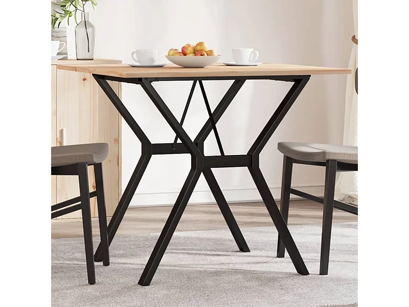 Table à manger cadre en Y 90x90x75 cm bois de pin massif fonte