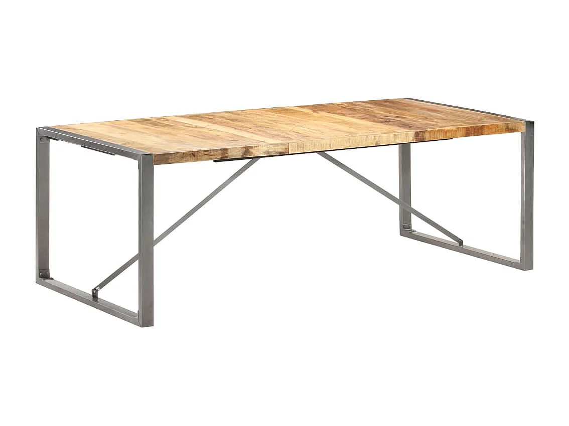 Table à manger 220x100x75 cm Bois de manguier massif brut