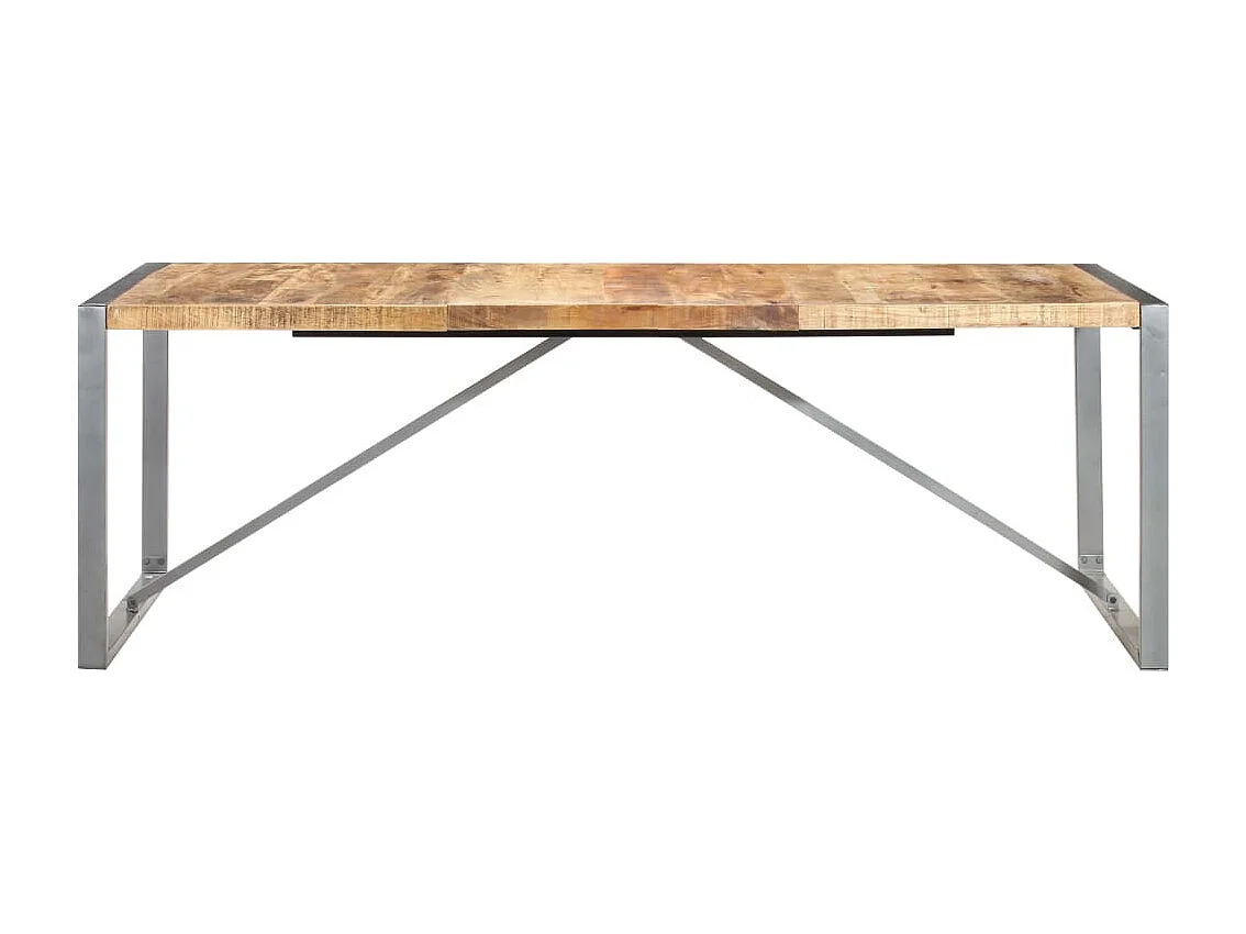 Table à manger 220x100x75 cm Bois de manguier massif brut