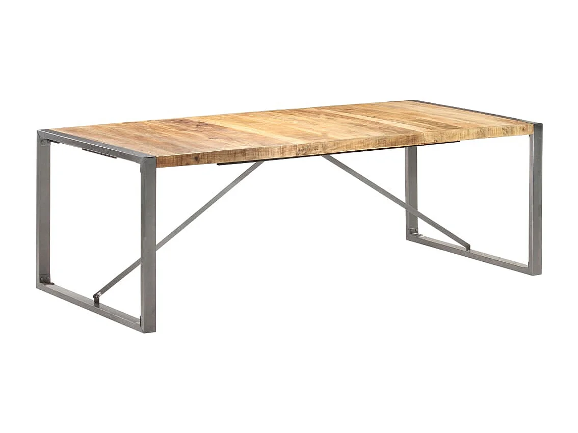 Table à manger 220x100x75 cm Bois de manguier massif brut