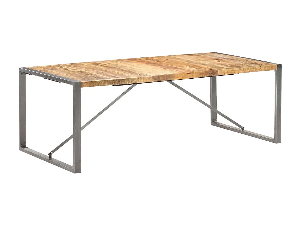 Table à manger 220x100x75 cm Bois de manguier massif brut