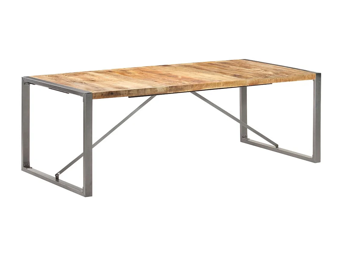 Table à manger 220x100x75 cm Bois de manguier massif brut