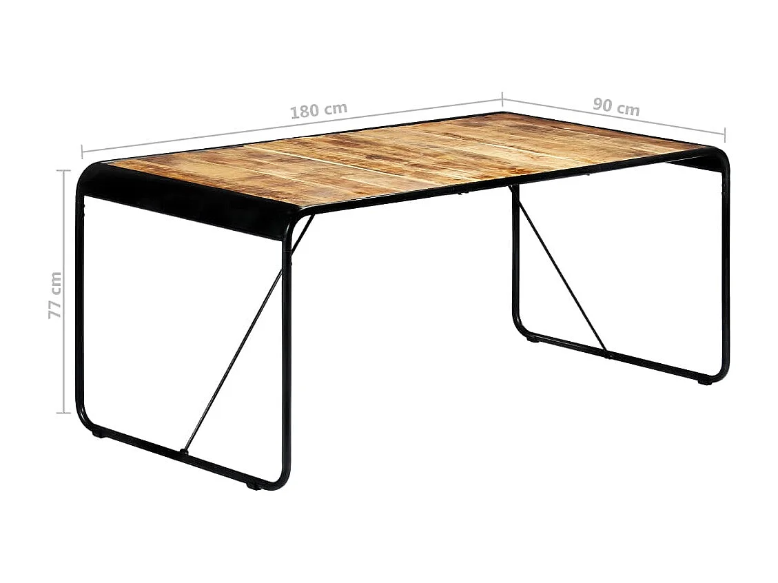 Table de salle à manger 180x90x76 cm Bois de manguier brut