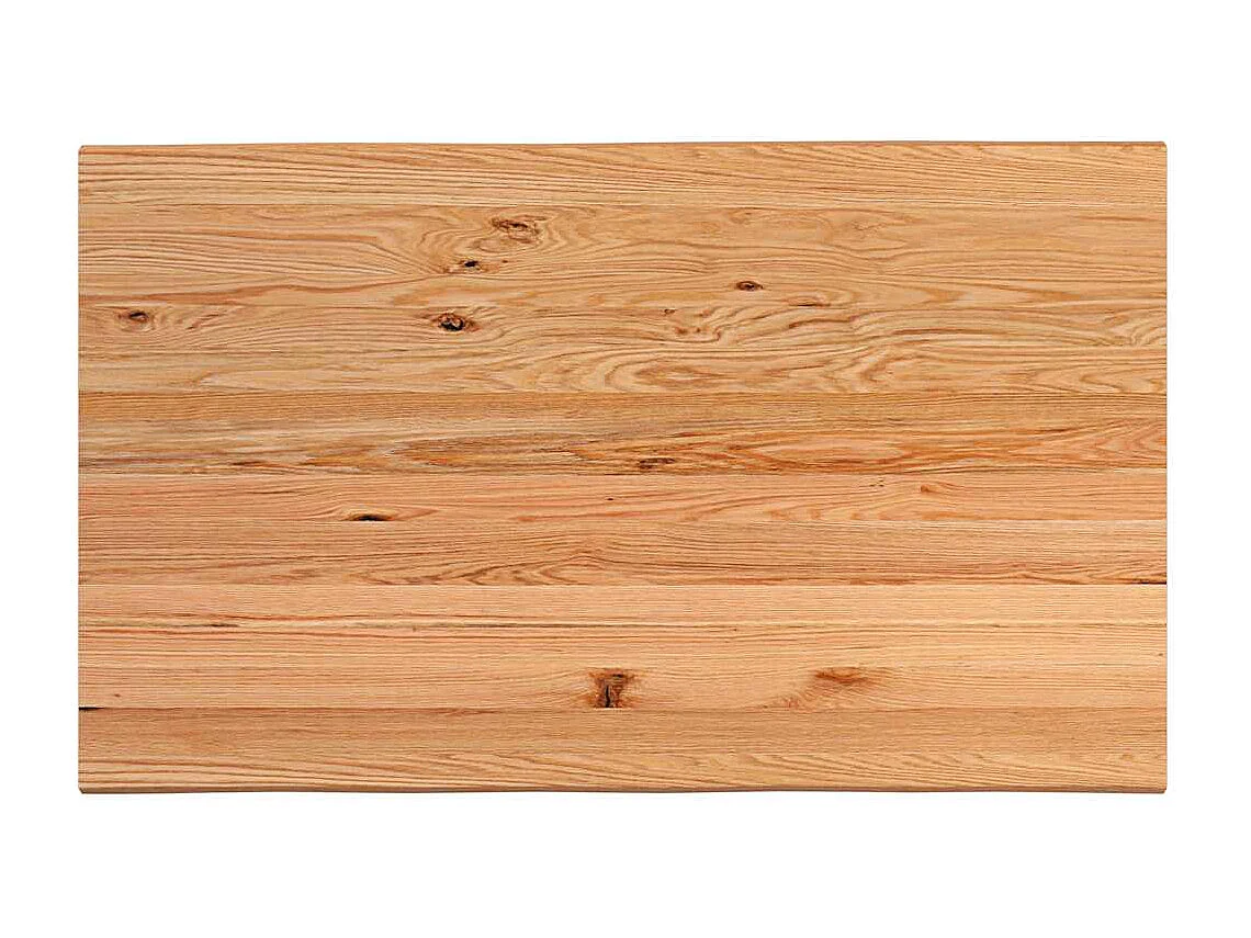 Table à manger marron clair bois de chêne massif rectangulaire