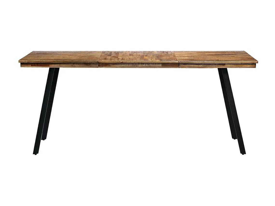 Table de salle à manger Teck recyclé et acier 180 x 90 x 76 cm
