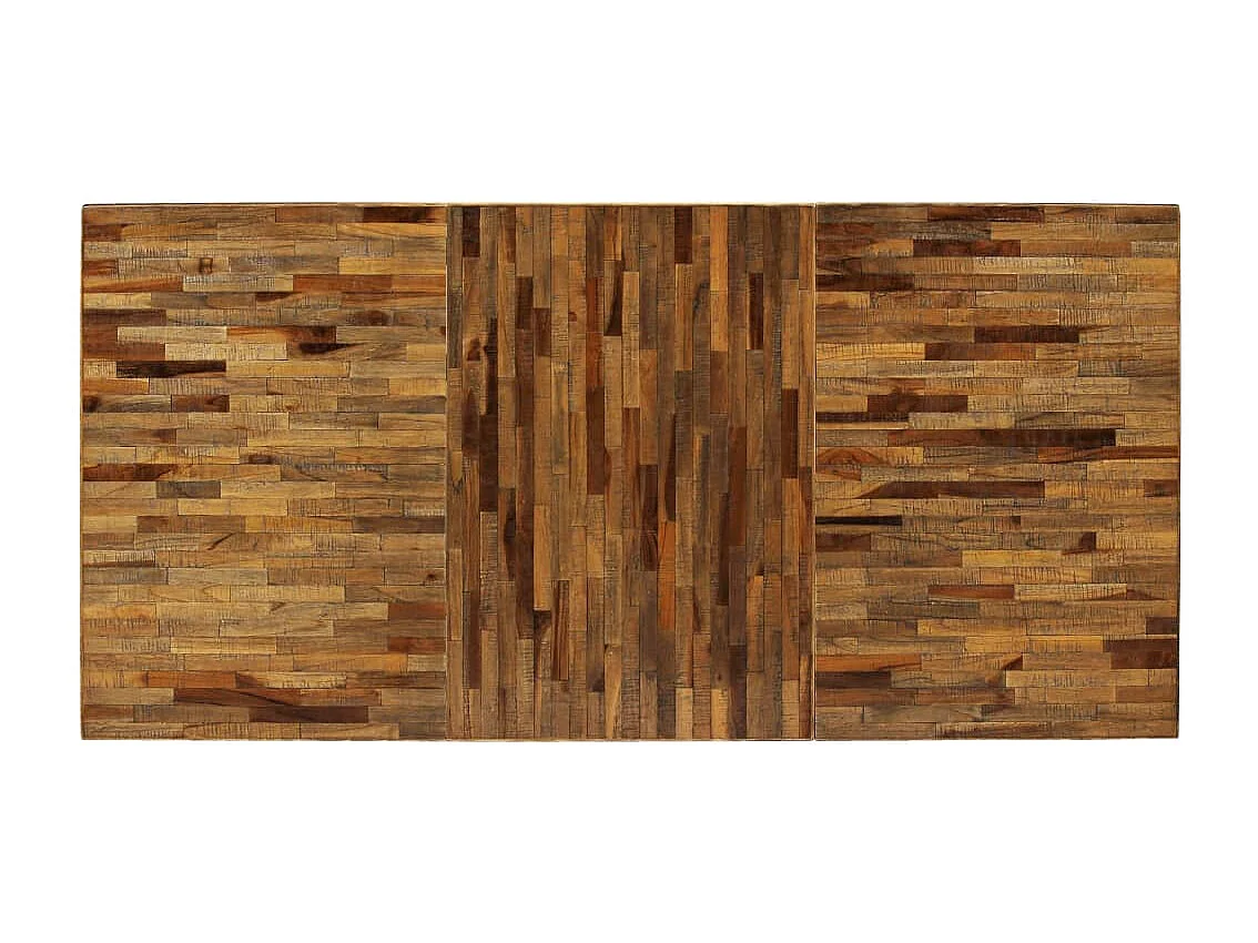 Table de salle à manger Teck recyclé et acier 180 x 90 x 76 cm