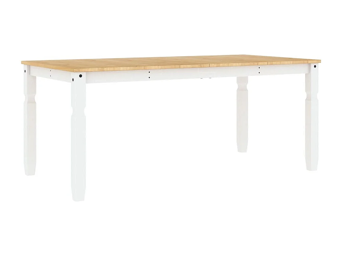 Mesa de comedor Corona madera maciza pino blanco 180x90x75 cm