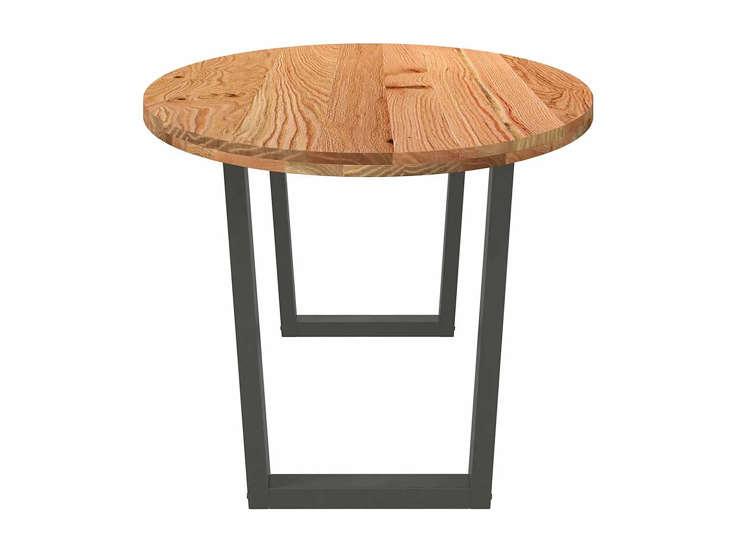 Table à manger marron clair bois de chêne massif ovale