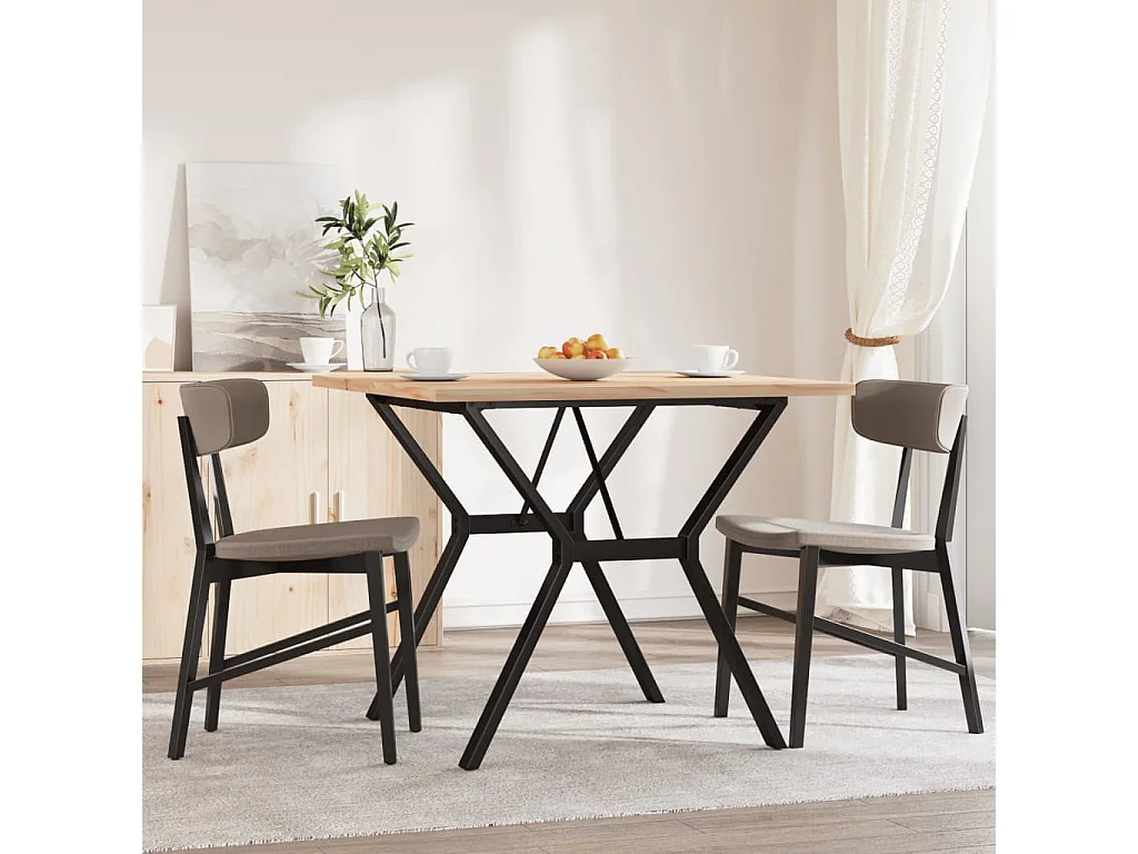 Eettafel Y-frame 90x90x75,5 cm massief grenenhout en staal