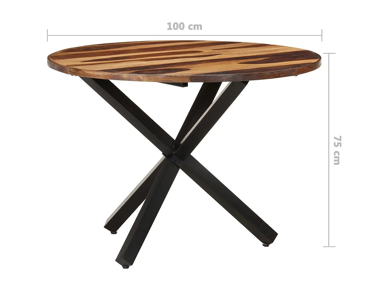Mesa de comedor de madera acacia acabado miel 100x100x75 cm