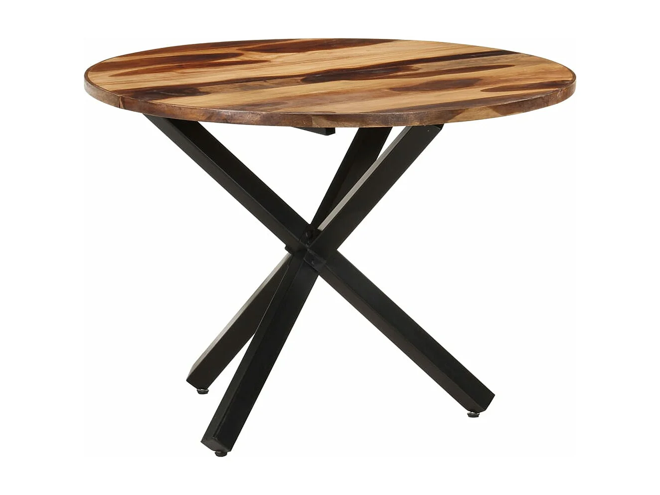 Mesa de comedor de madera acacia acabado miel 100x100x75 cm