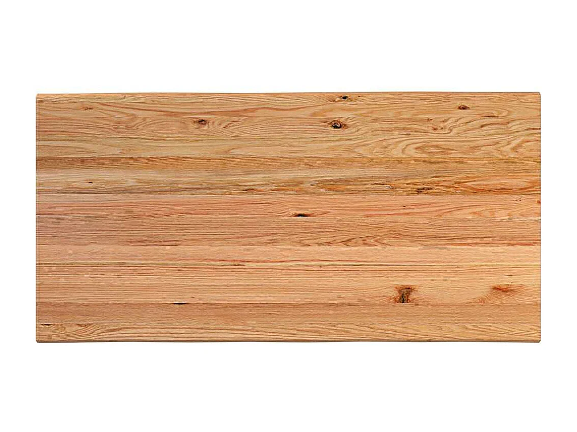 Table à manger marron clair bois de chêne massif rectangulaire