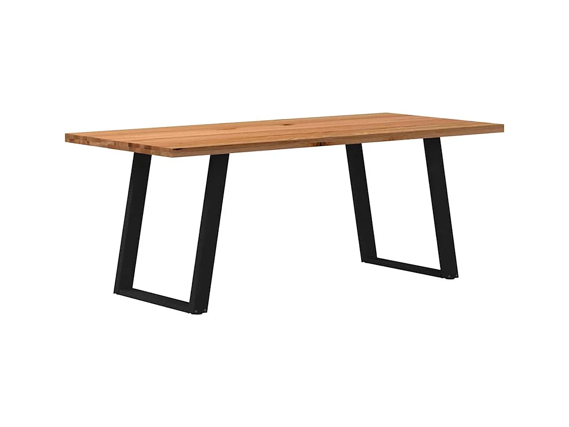 Eettafel rechthoekig 200x90x74 cm massief eikenhout lichtbruin