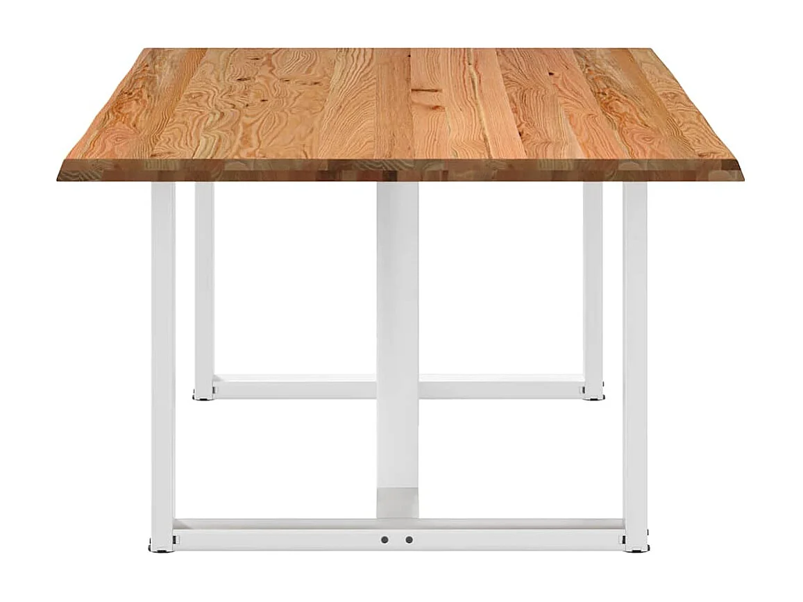 Table à manger avec bord naturel 180x100x74cm bois massif chêne