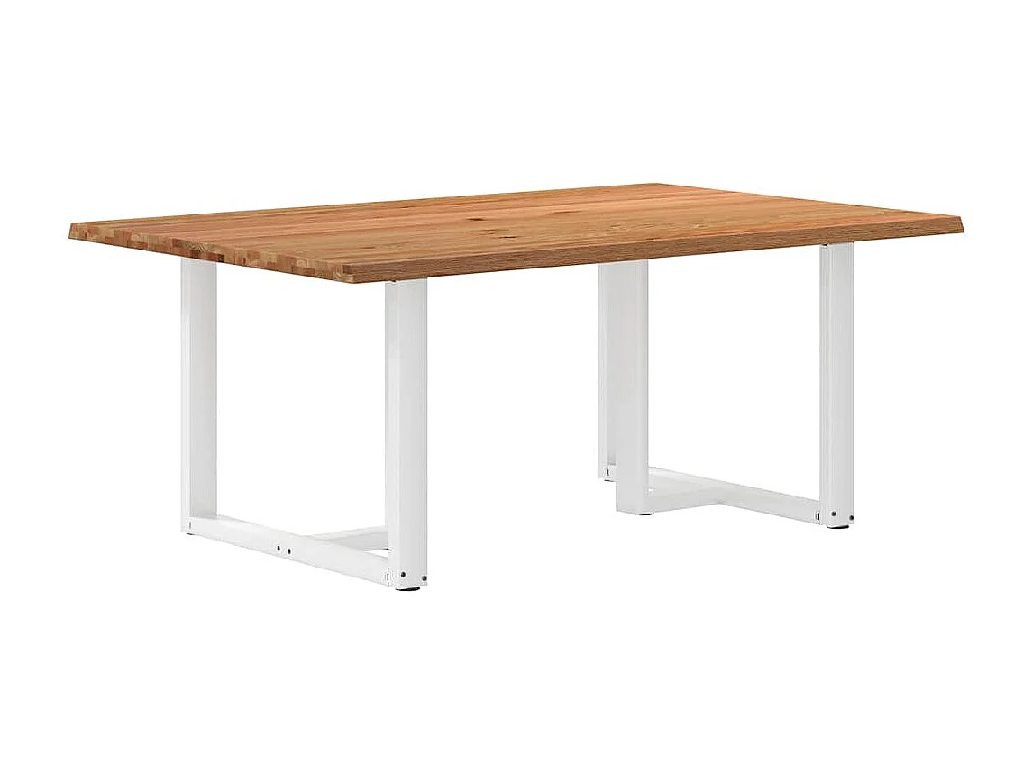 Table à manger avec bord naturel 180x100x74cm bois massif chêne