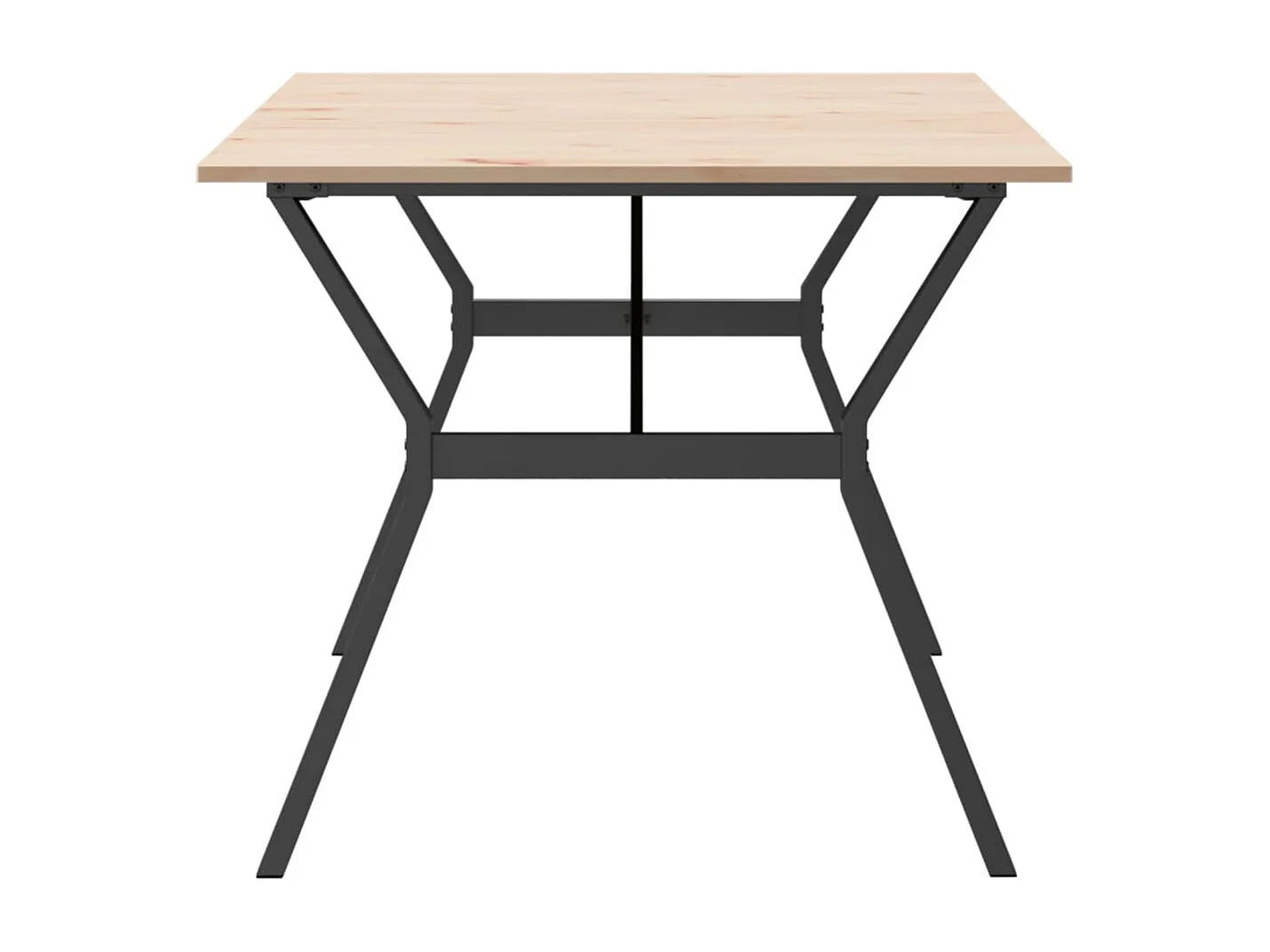 Mesa de comedor marco Y madera maciza pino y hierro 180x90x75cm