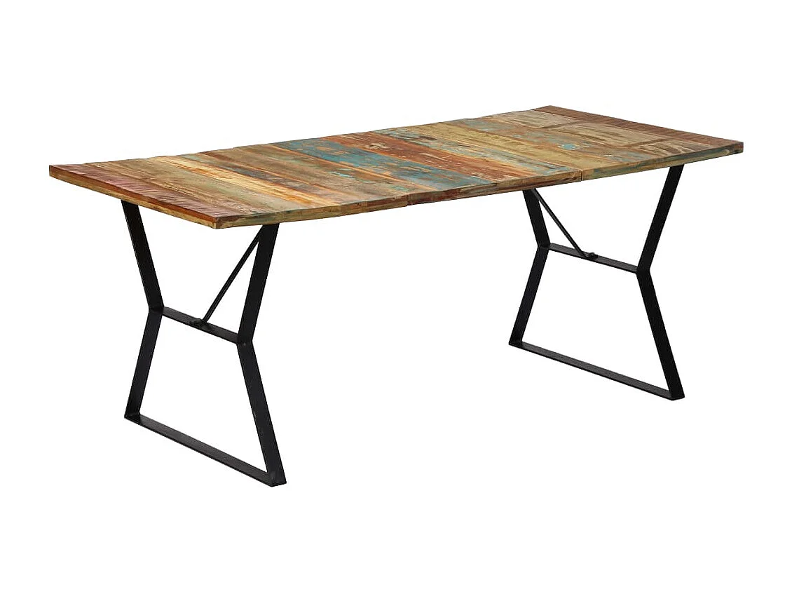 Mesa de jantar 180x90x76 cm madeira recuperada maciça