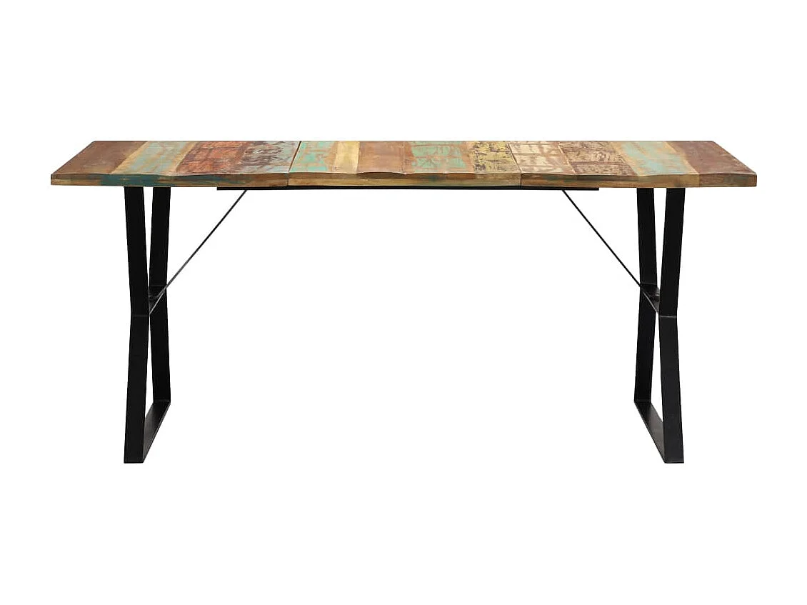 Mesa de jantar 180x90x76 cm madeira recuperada maciça