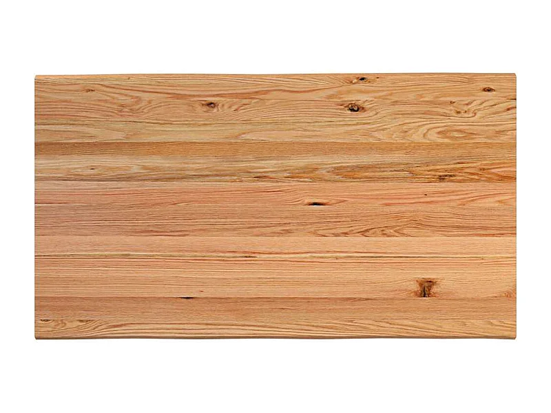 Table à manger marron clair bois de chêne massif rectangulaire